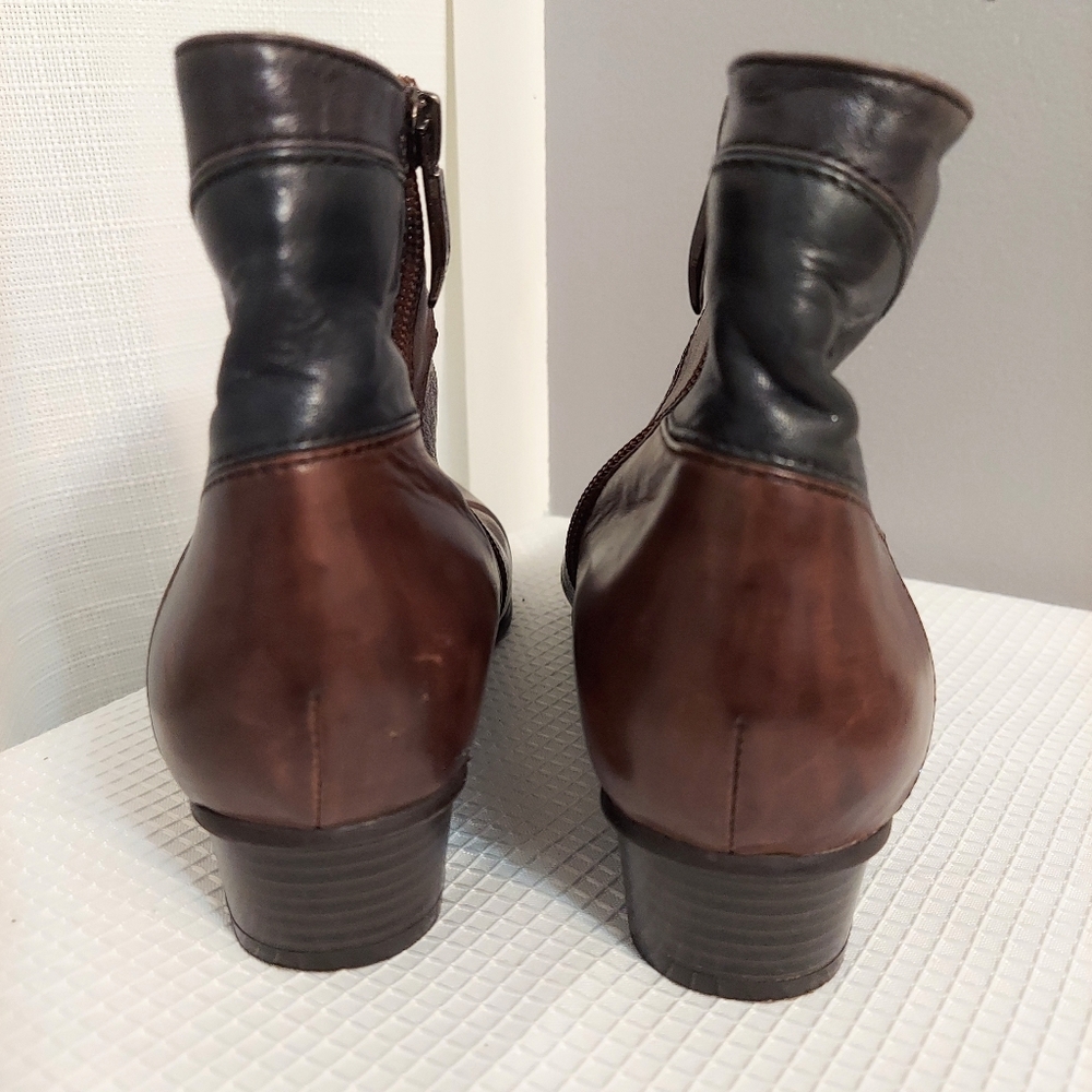 Regade Le Ciel Patchwork Leather Booties Low Heel… - image 4